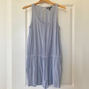 Banana Republic Blue White Stripe Tank Romper with Tie Waist - size small